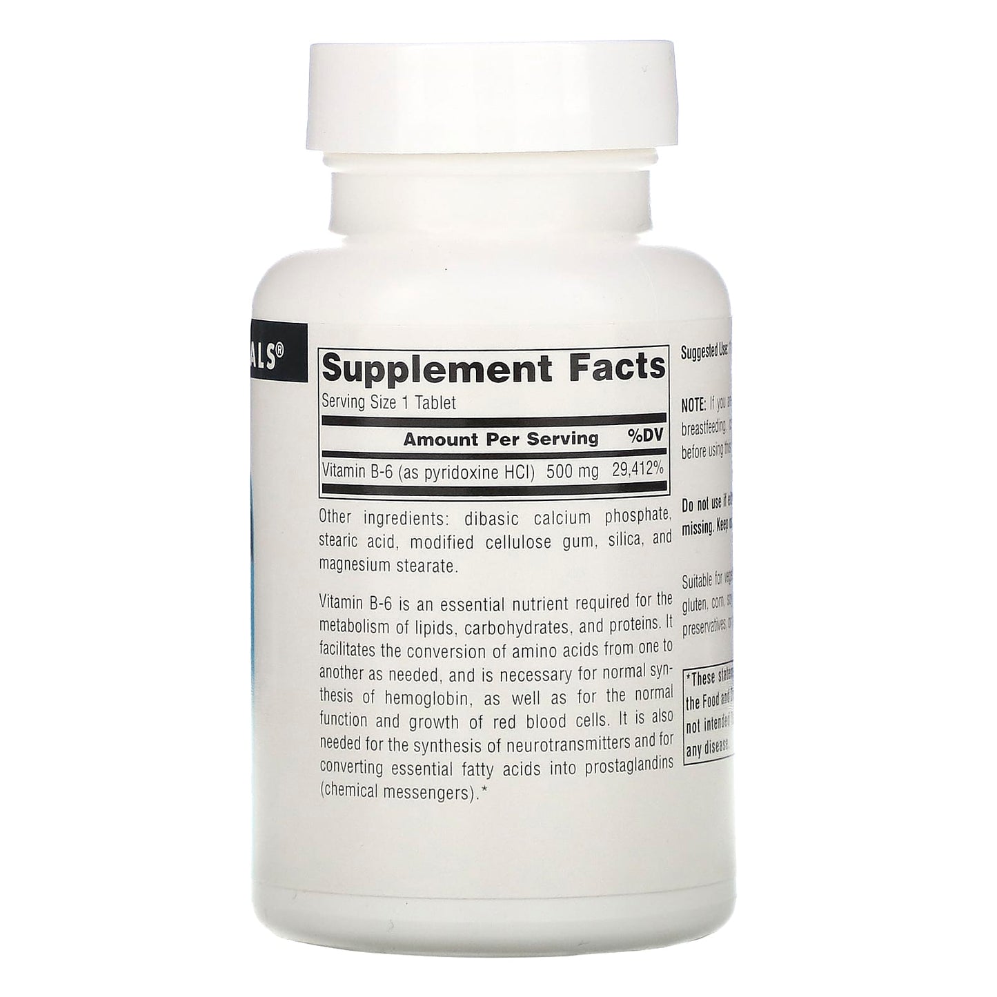 Source Naturals, Vitamin B-6 500 mg, 100 Tablets UPC 021078004165 | Hilife Vitamins
