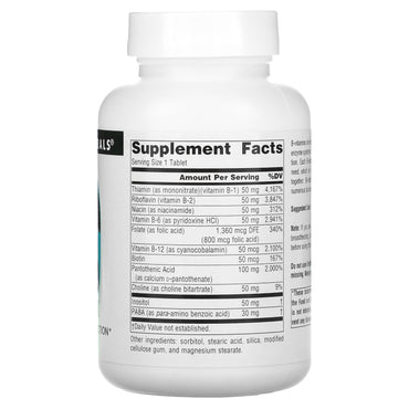Source Naturals, Vitamin B-50 Complex 50 mg, 100 Tablets UPC 021078004219 | Hilife Vitamins