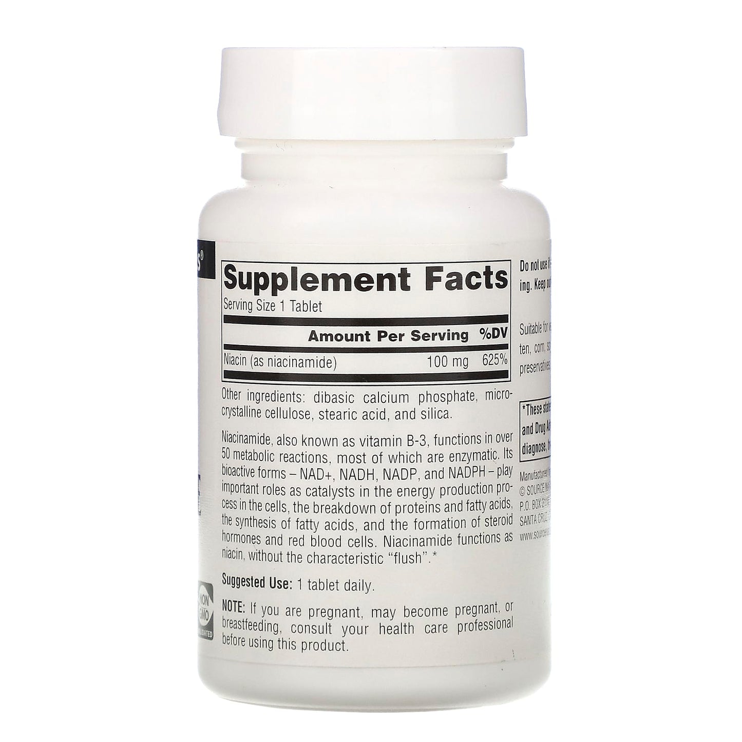 Source Naturals, Niacinamide B-3 100 mg, 250 Tablets UPC 021078005049 | Hilife Vitamins