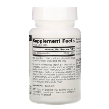 Source Naturals, Niacinamide B-3 100 mg, 250 Tablets UPC 021078005049 | HiLife Vitamins