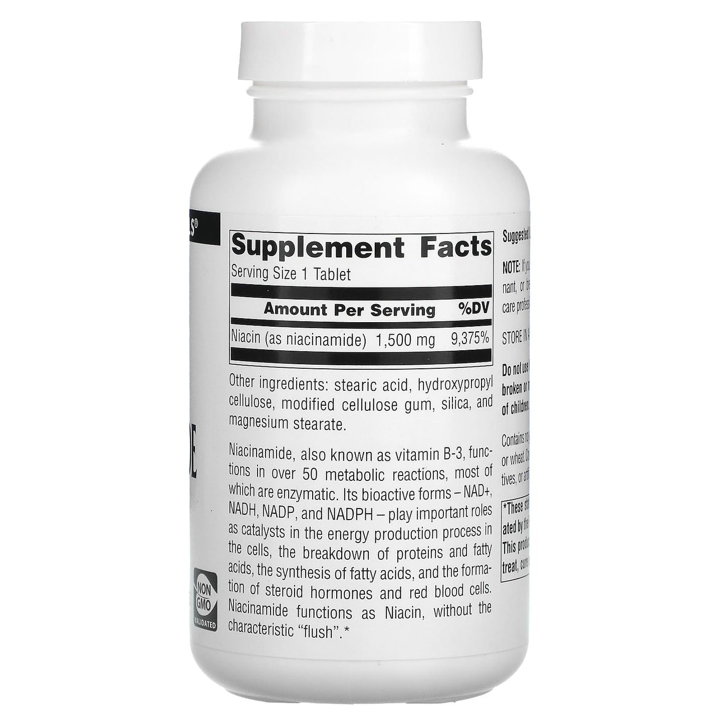 Source Naturals, Niacinamide B-3 1500 mg, 100 Tablets UPC 021078005063 | HiLife Vitamins