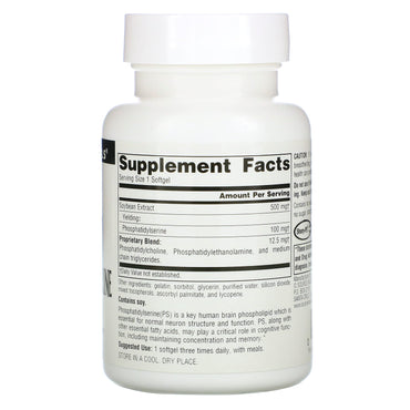 Source Naturals, Phosphatidyl Serine Complex Stabilized 500 mg, 60 Softgels UPC 021078005629 | Hilife Vitamins