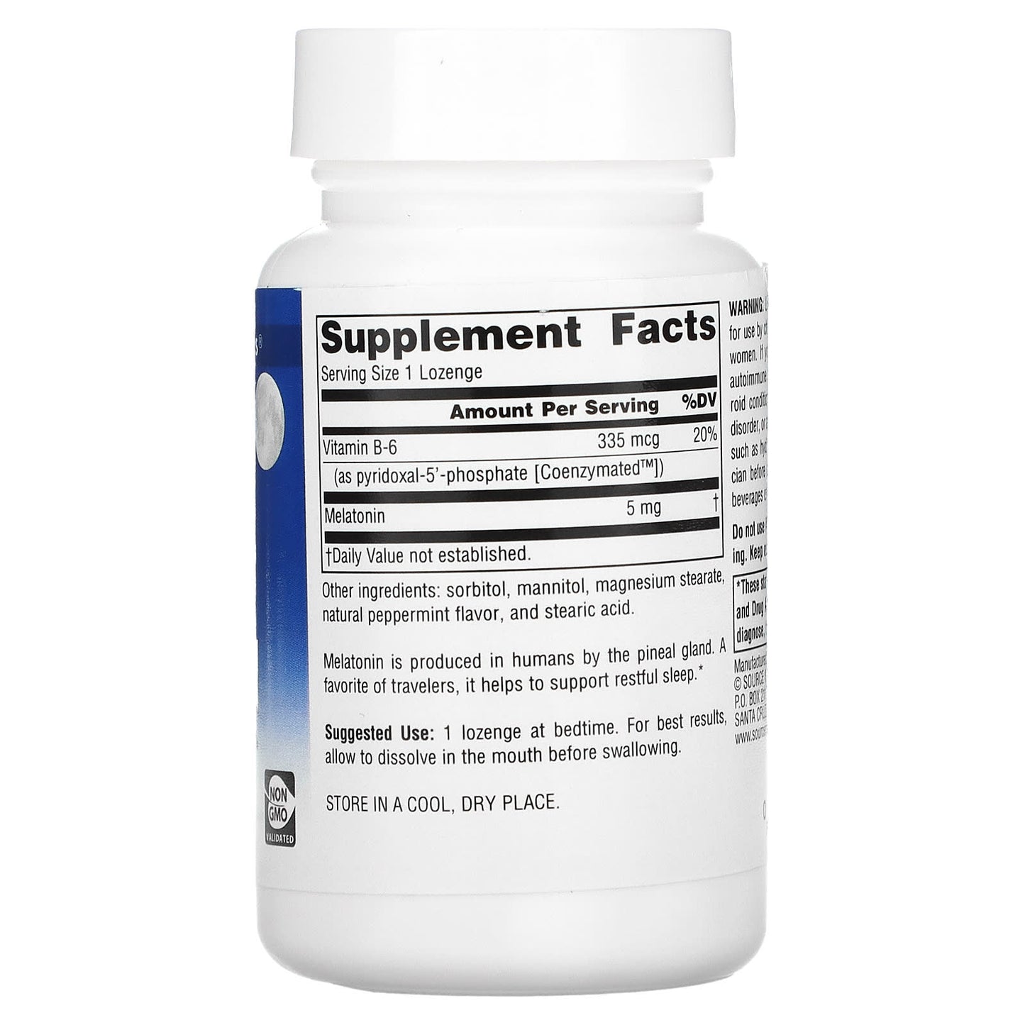 Source Naturals, Sleep Science Melatonin 5 mg Peppermint, 200 Tablets UPC 021078005841 | Hilife Vitamins