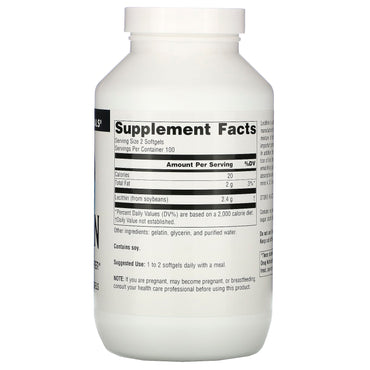 Source Naturals, Lecithin 1200 mg, 200 Softgels UPC 021078006176 | HiLife Vitamins