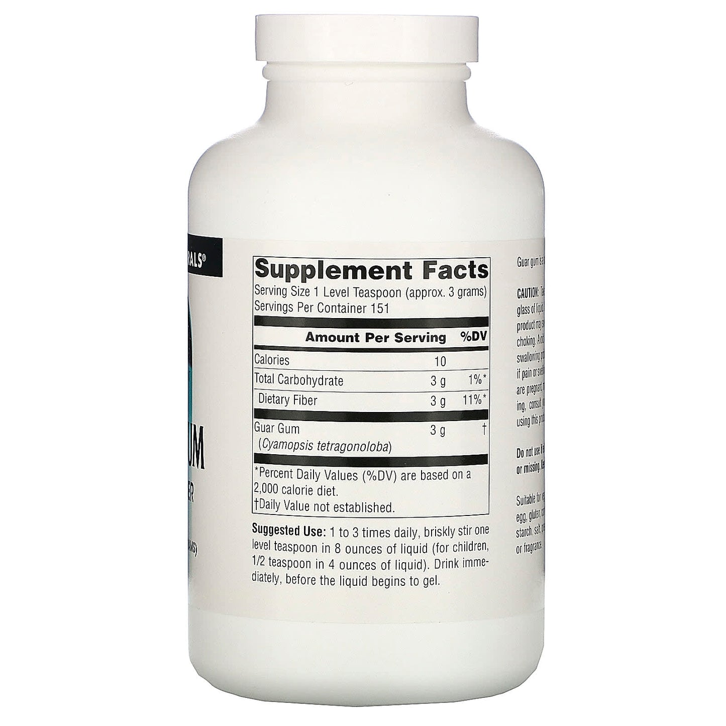 Source Naturals, Guar Gum, 16 Oz Liquid UPC 021078006701 | Hilife Vitamins