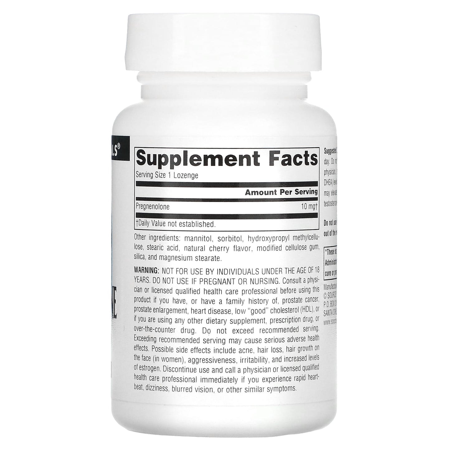 Source Naturals, Pregnenolone 10 mg Cherry, 120 Tablets UPC 021078006725 | Hilife Vitamins