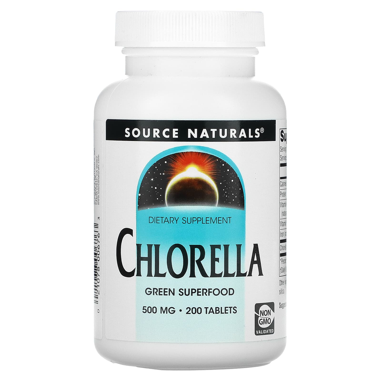Source Naturals, Chlorella, Broken Cell Wall 500 mg, 200 Tablets UPC 021078006763 | Hilife Vitamins