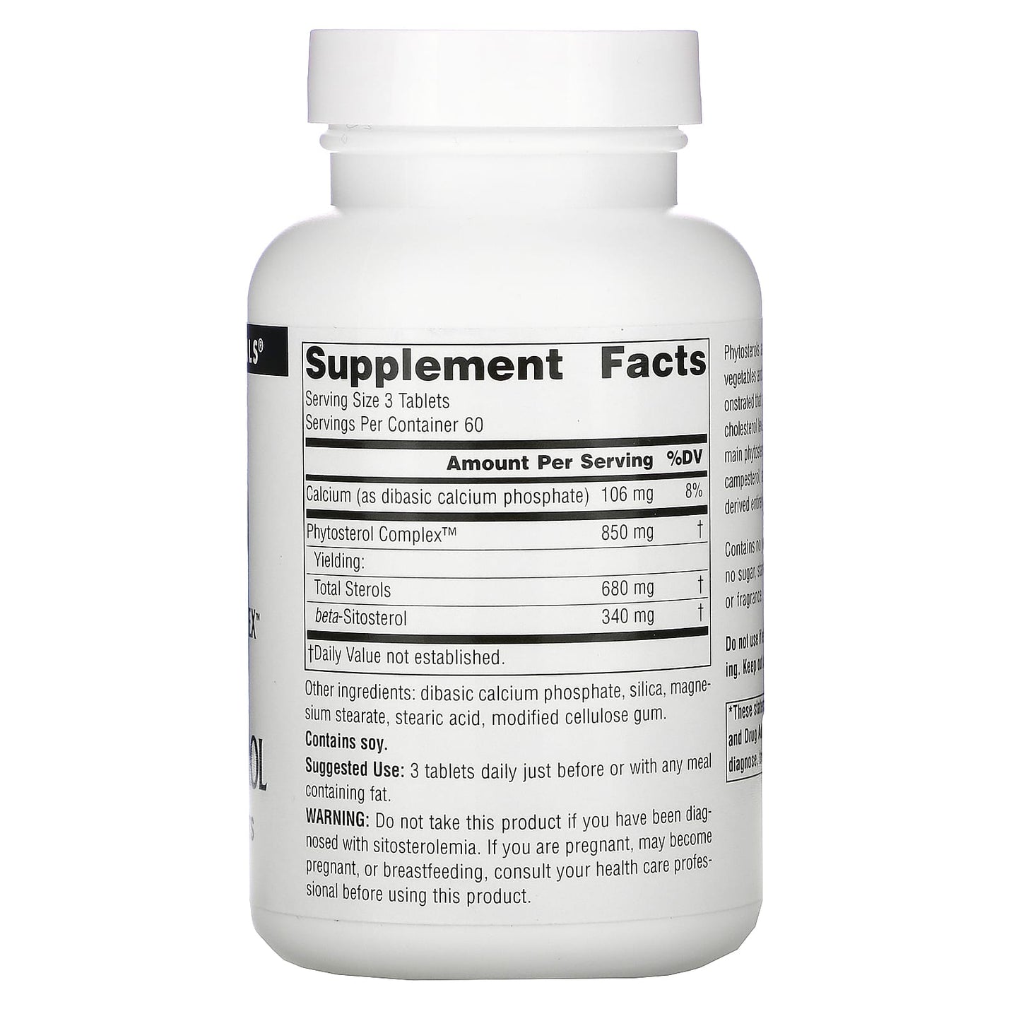 Source Naturals, Beta Sitosterol 113 mg, 180 Tablets UPC 021078007050 | Hilife Vitamins