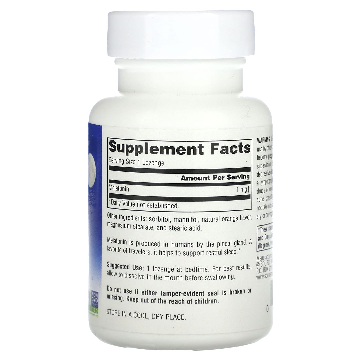 Source Naturals, Sleep Science Melatonin 1 mg Orange, 100 Lozenges UPC 021078007067 | Hilife Vitamins