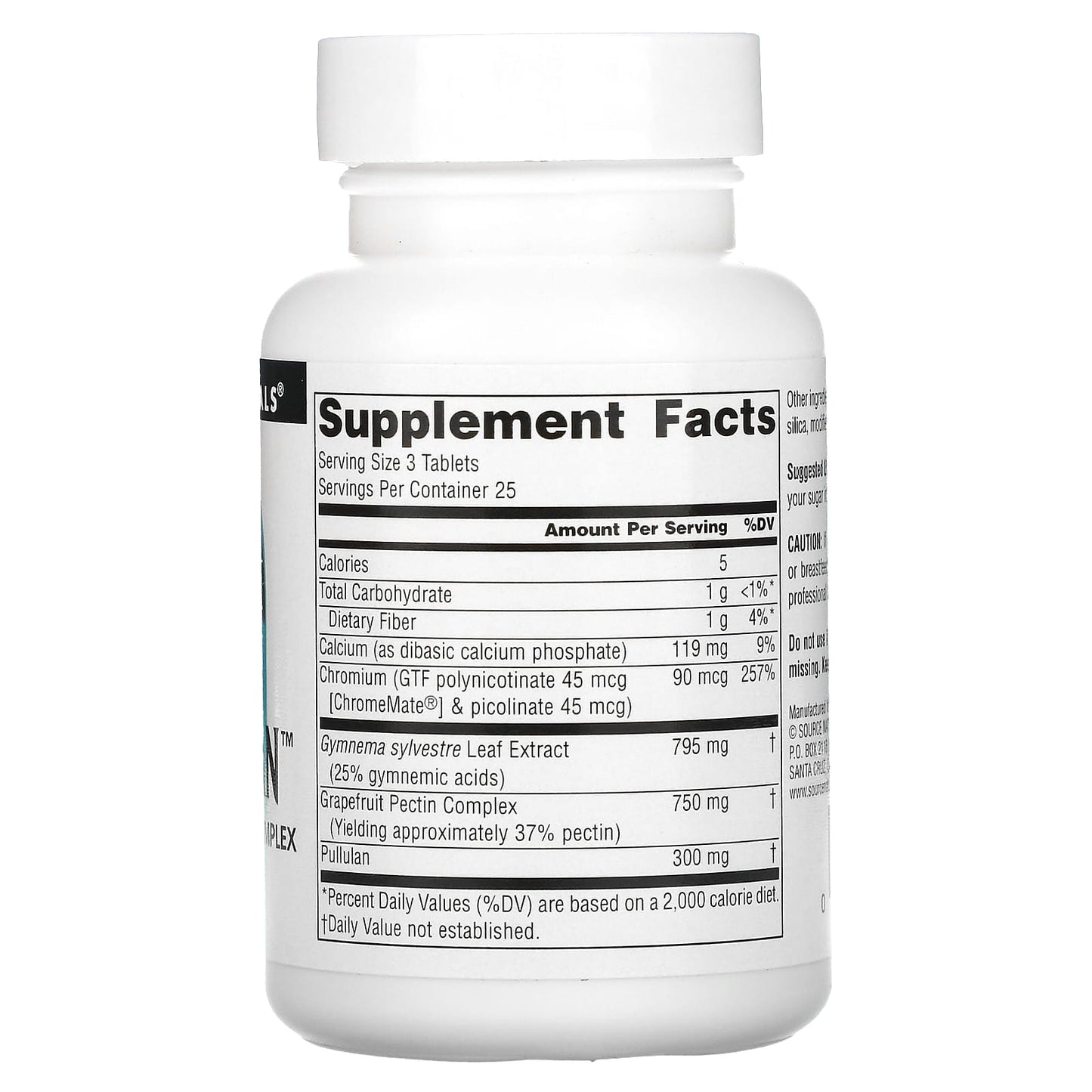 Source Naturals, Sugar Ban™ 265 mg, 75 Tablets UPC 021078007890 | Hilife Vitamins