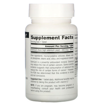 Source Naturals, Selenium 200 mcg, 120 Tablets UPC 021078008118 | Hilife Vitamins