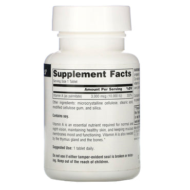 Source Naturals, Vitamin A 10000 IU, 100 Tablets UPC 021078008286 | Hilife Vitamins