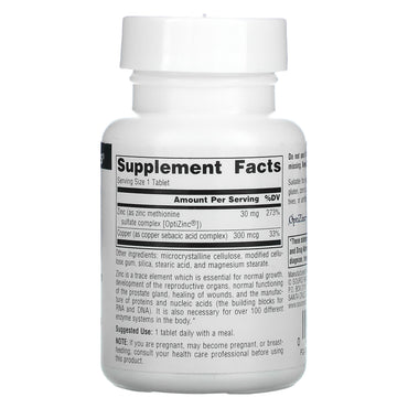 Source Naturals, Optizinc, 120 Tablets UPC 021078008484 | Hilife Vitamins