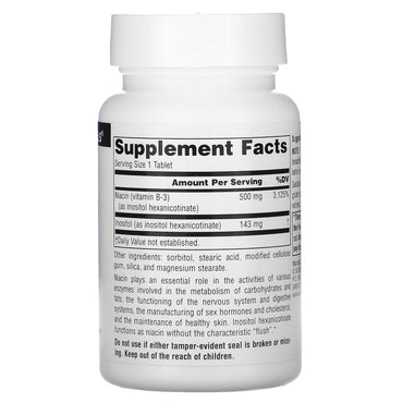 Source Naturals, No-Flush Niacin™ 500 mg, 60 Tablets UPC 021078009214 | Hilife Vitamins