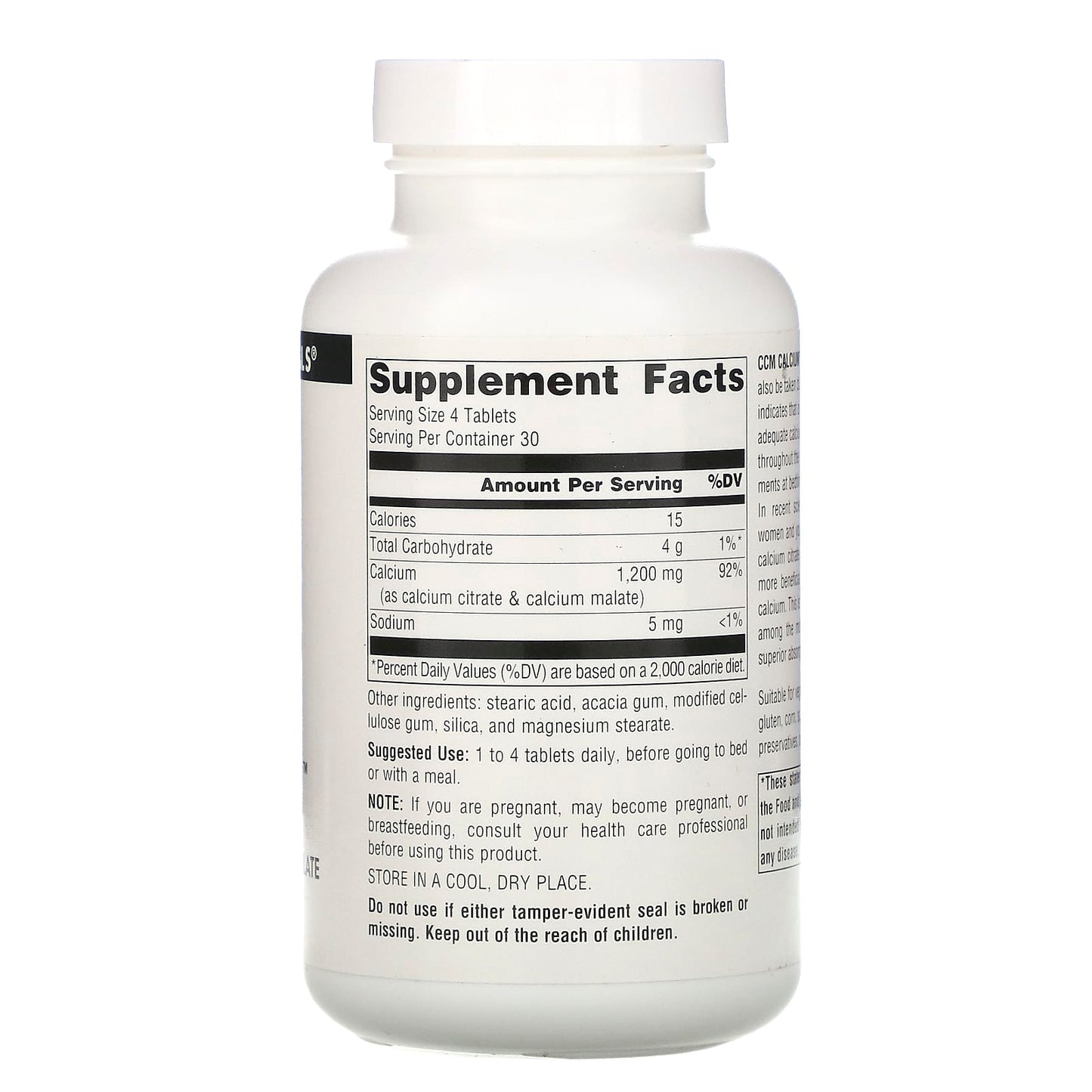Source Naturals, CCM Calcium™ 300 mg, 120 Tablets UPC 021078009597 | Hilife Vitamins