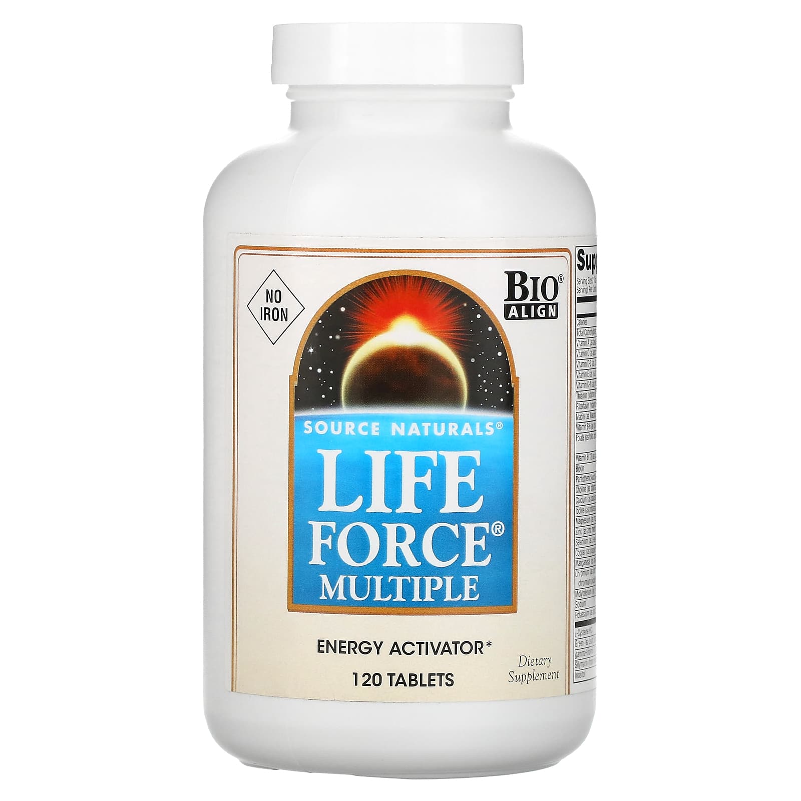 Source Naturals, Life Force Multiple, No Iron, 120 Tablets UPC 021078009665 | Hilife Vitamins