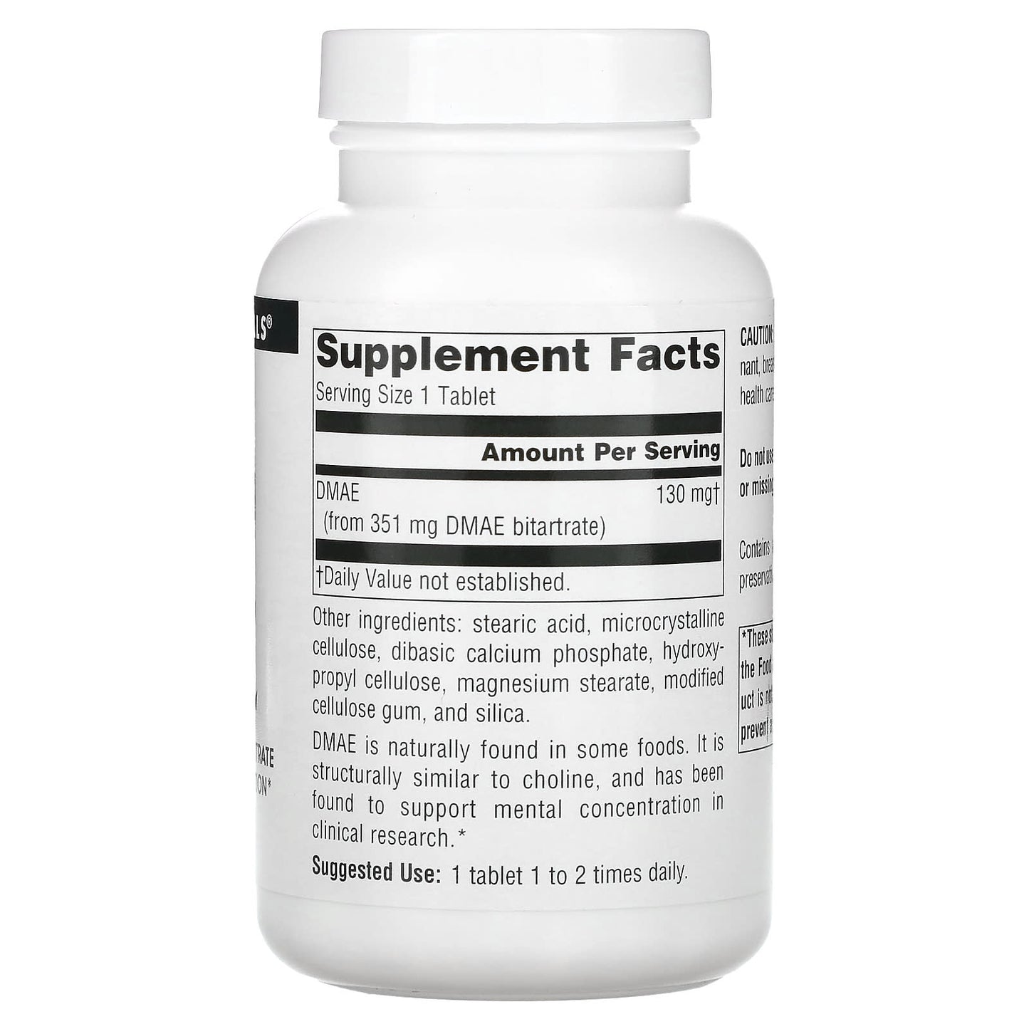 Source Naturals, DMAE 351 mg, 200 Tablets UPC 021078009689 | Hilife Vitamins