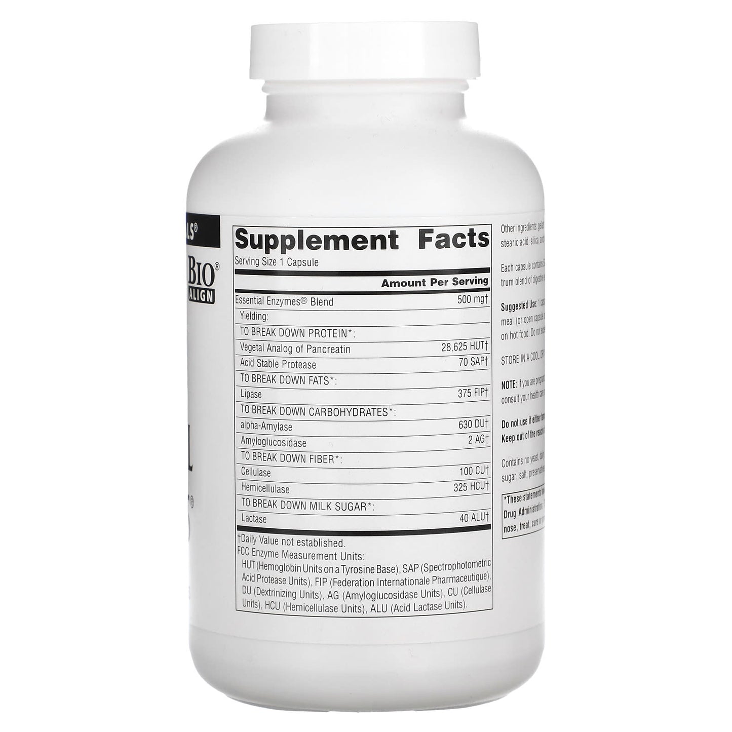 Source Naturals, Essential Enzymes 500 mg, 240 Capsules UPC 021078009696 | Hilife Vitamins