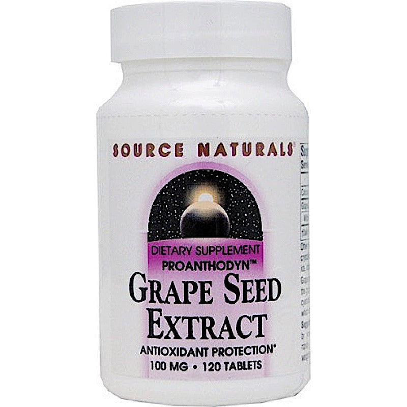 Source Naturals, Grape Seed Extract, Proanthodyn 100 mg, 120 Tablets UPC 021078009948 | Hilife Vitamins