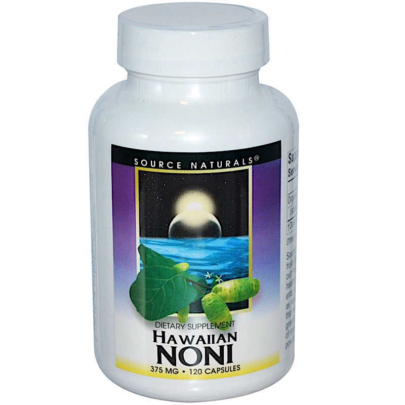 Source Naturals, Hawaiian Noni 375 mg, 120 Capsules UPC 021078010036 | Hilife Vitamins
