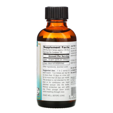 Source Naturals, Wellness Colloidal Silver™ Nasal Spray 10 ppm, 2 Fl Oz Liquid UPC 021078010302 | Hilife Vitamins
