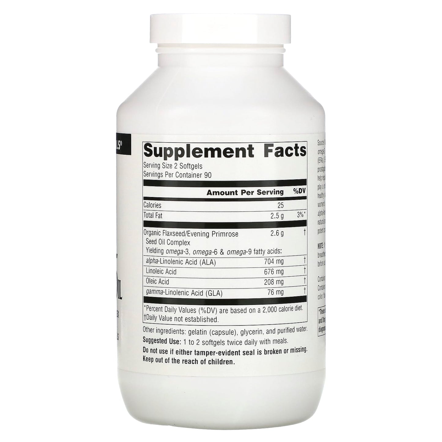 Source Naturals, Flax Seed-Primrose Oil 1300 mg, 180 Softgels UPC 021078011439 | Hilife Vitamins