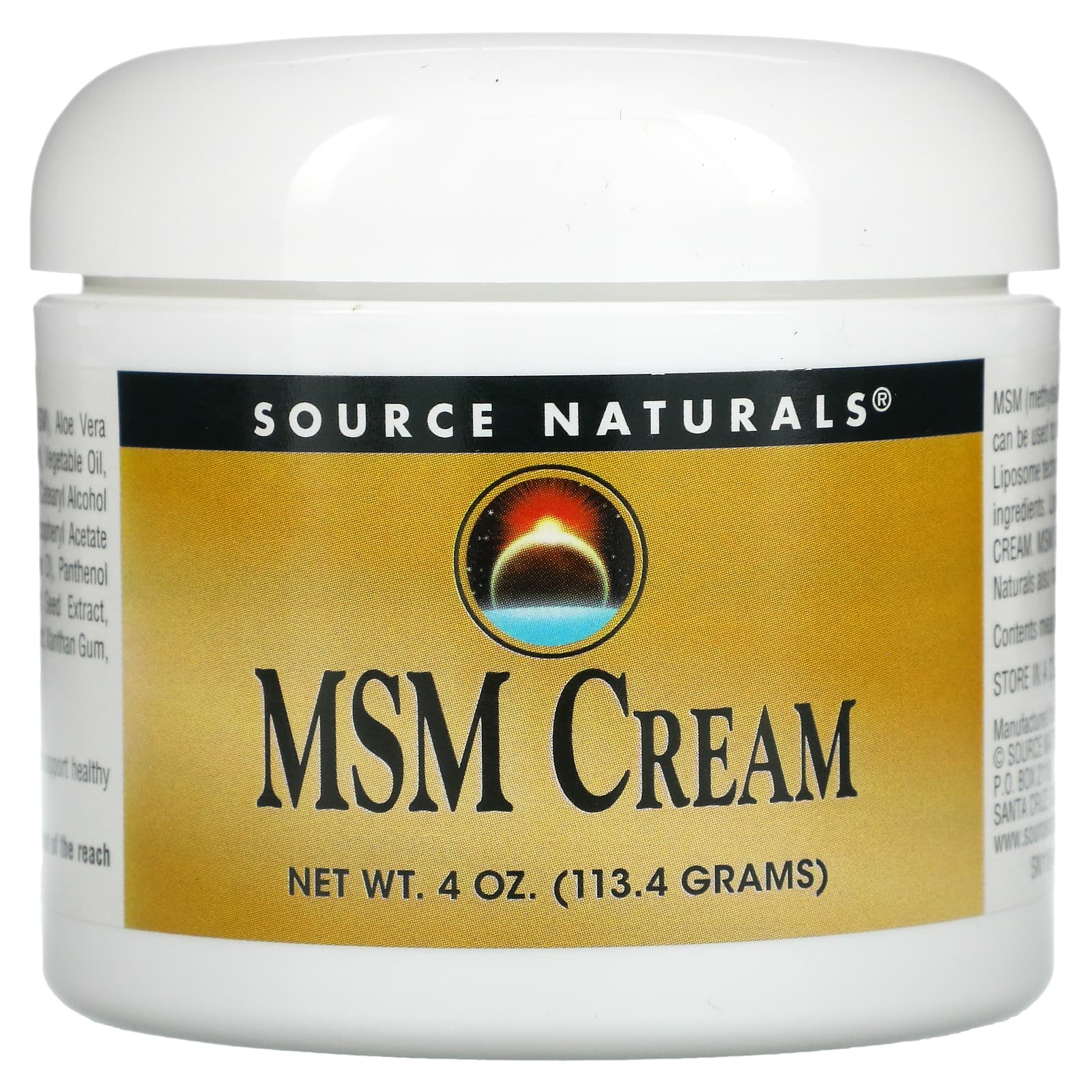 Source Naturals, Skin Eternal Msm Cream, 4 Oz UPC 021078011545 | Hilife Vitamins