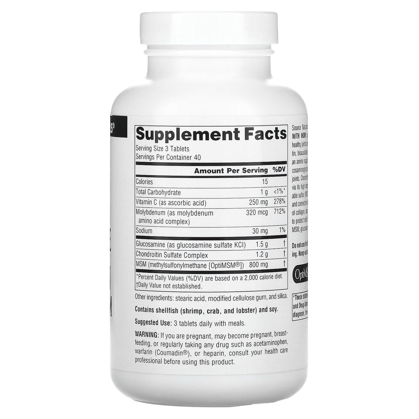 Source Naturals, Glucosamine Chondroitin Complex With Msm, 120 Tablets UPC 021078012542 | Hilife Vitamins