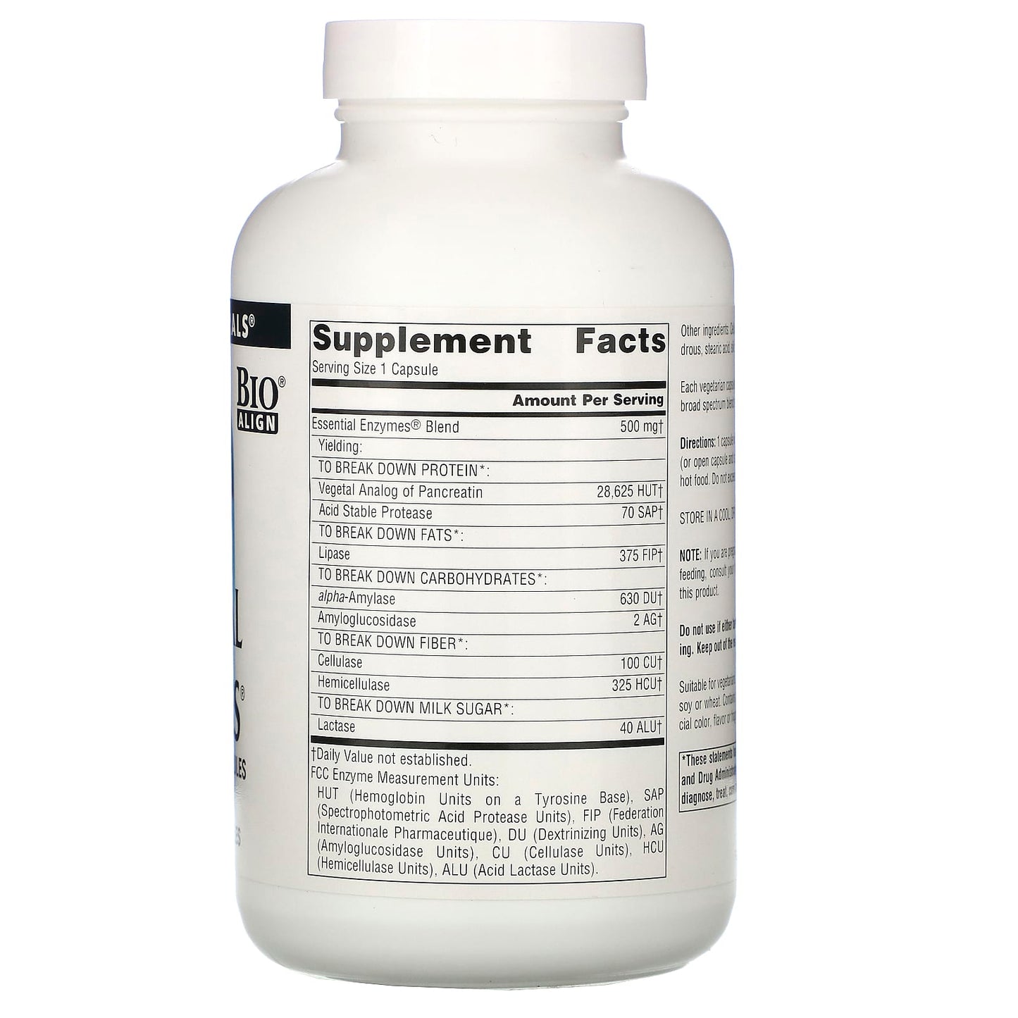 Source Naturals, Essential Enzymes 500 mg, 240 Vegetarian Capsules UPC 021078013037 | Hilife Vitamins