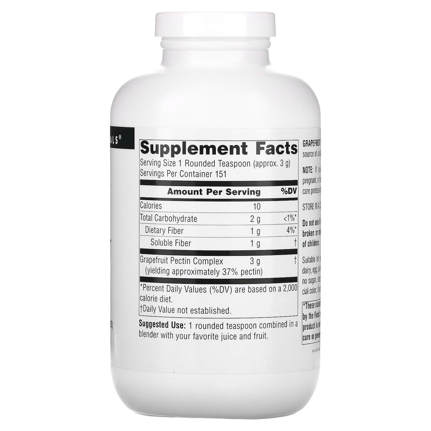 Source Naturals, Grapefruit Pectin, 16 Oz oz UPC 021078013105 | Hilife Vitamins