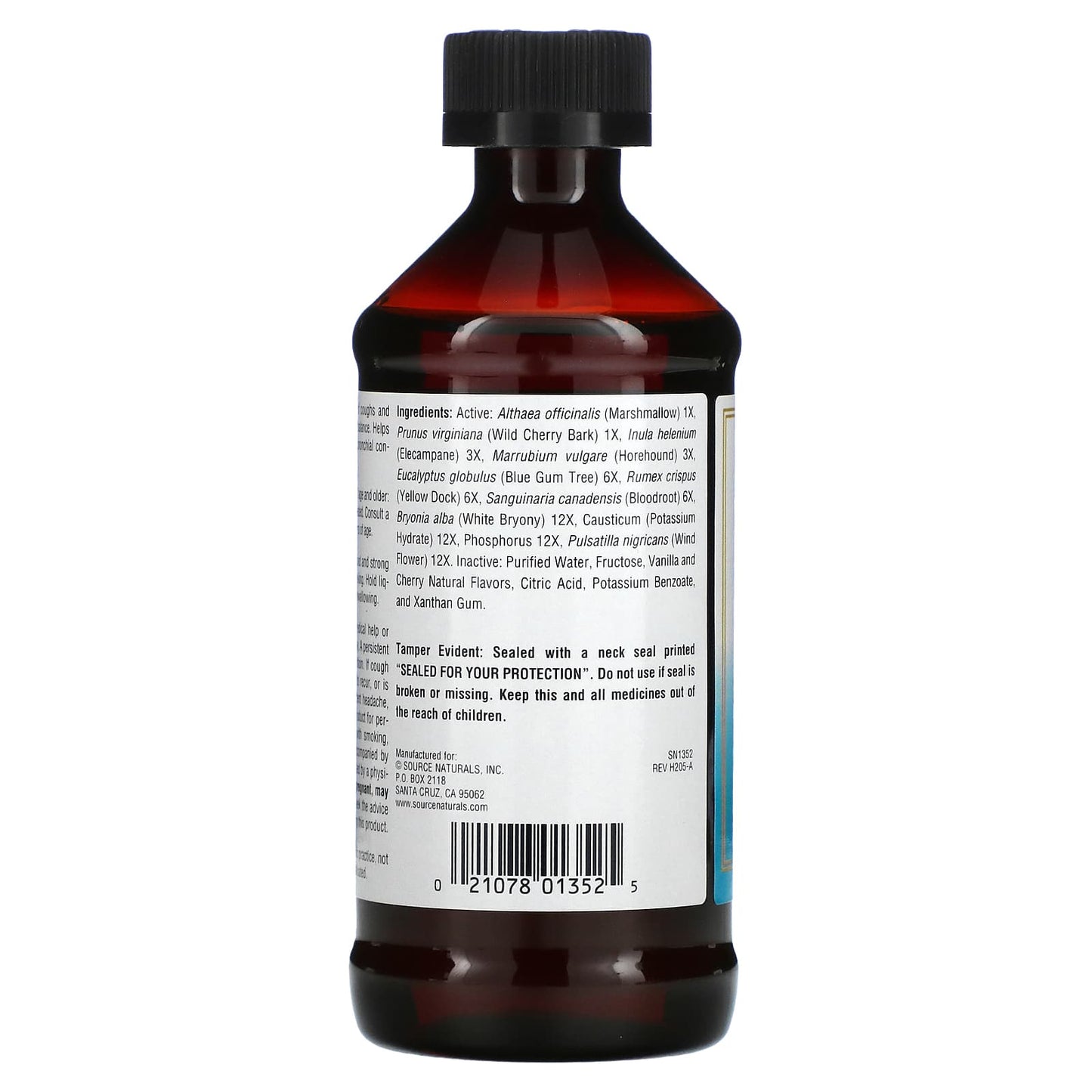 Source Naturals, Wellness Cough Syrup™, 8 Fl Oz Liquid UPC 021078013525 | Hilife Vitamins