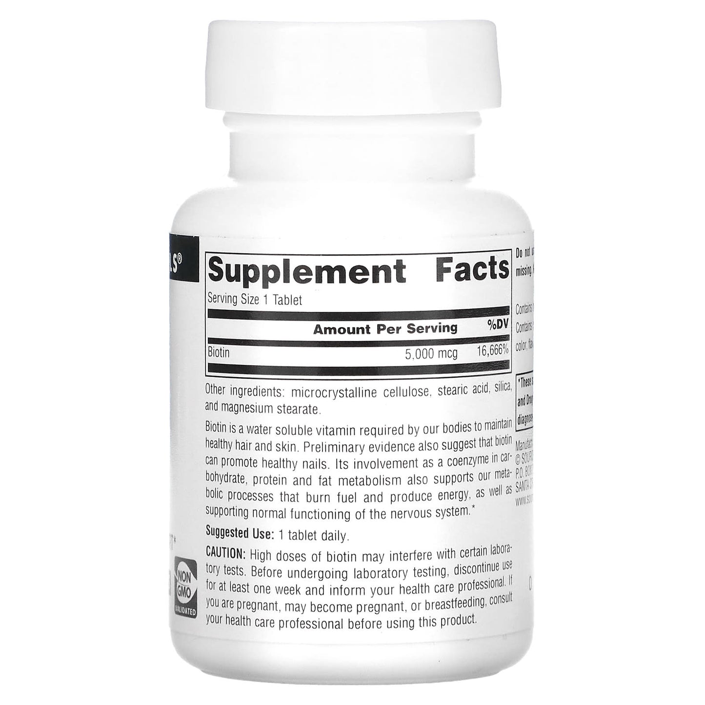 Source Naturals, Biotin 5000 Mcg, 120 Tablets UPC 021078013730 | Hilife Vitamins