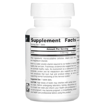 Source Naturals, Biotin 5000 Mcg, 120 Tablets UPC 021078013730 | Hilife Vitamins