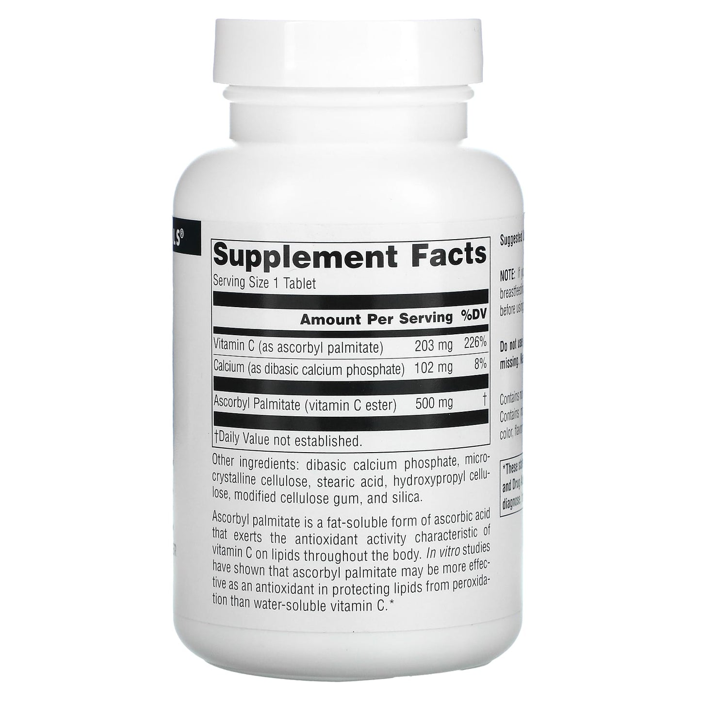 Source Naturals, Ascorbyl Palmitate 500 mg, 90 Tablets UPC 021078013761 | Hilife Vitamins