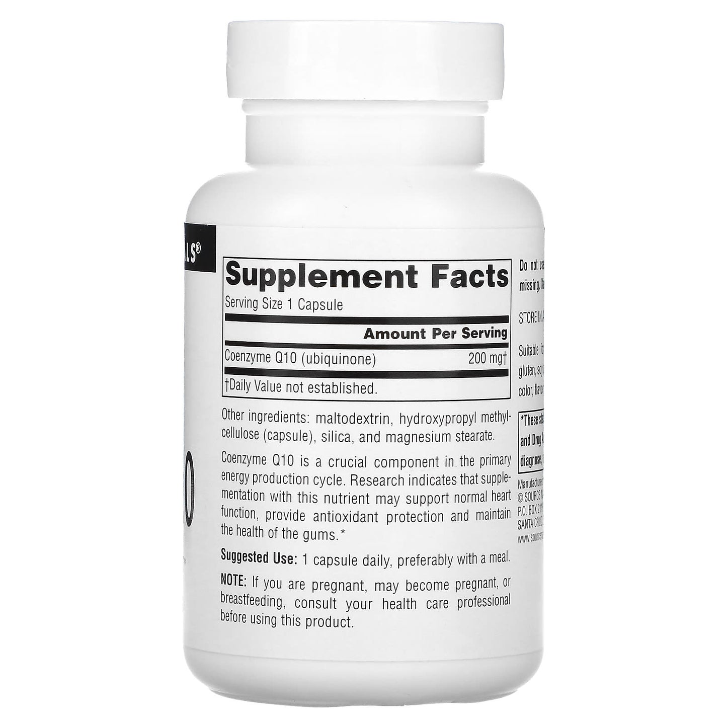 Source Naturals, Coenzyme Q10 200 mg, 60 vegcaps UPC 021078014065 | Hilife Vitamins