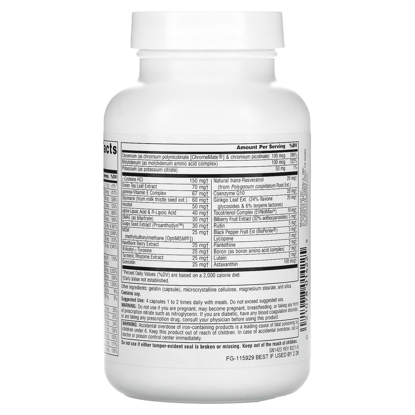 Source Naturals, Life Force® Multiple, 120 Capsules UPC 021078014225 | Hilife Vitamins