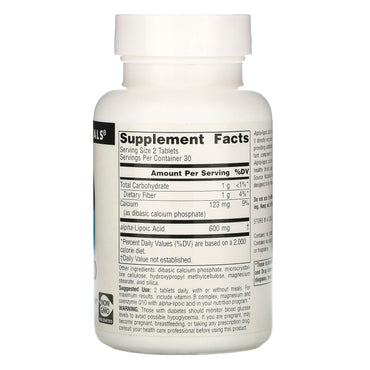 Source Naturals, Alpha Lipoic Acid 300 mg, 60 Tablets UPC 021078014324 | Hilife Vitamins