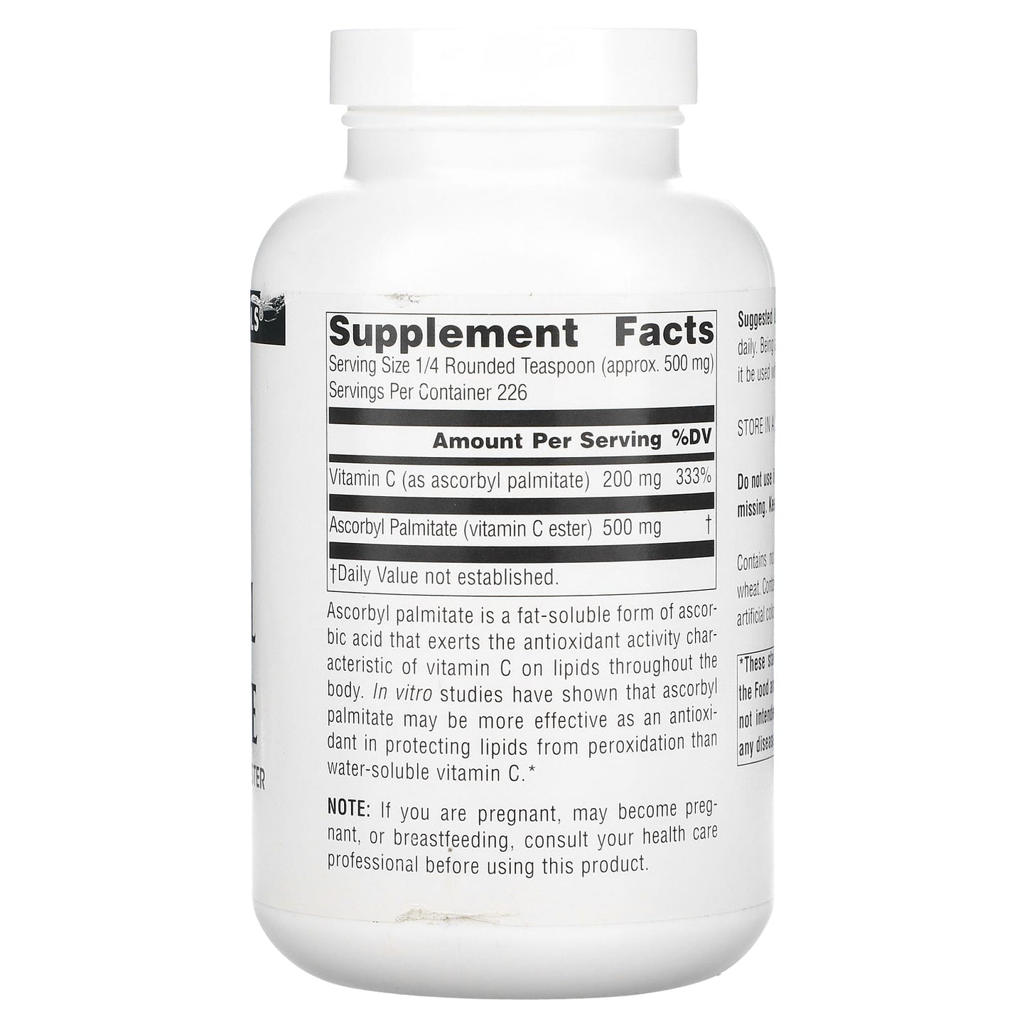 Source Naturals, Ascorbyl Palmitate, 4 Oz oz UPC 021078014676 | Hilife Vitamins