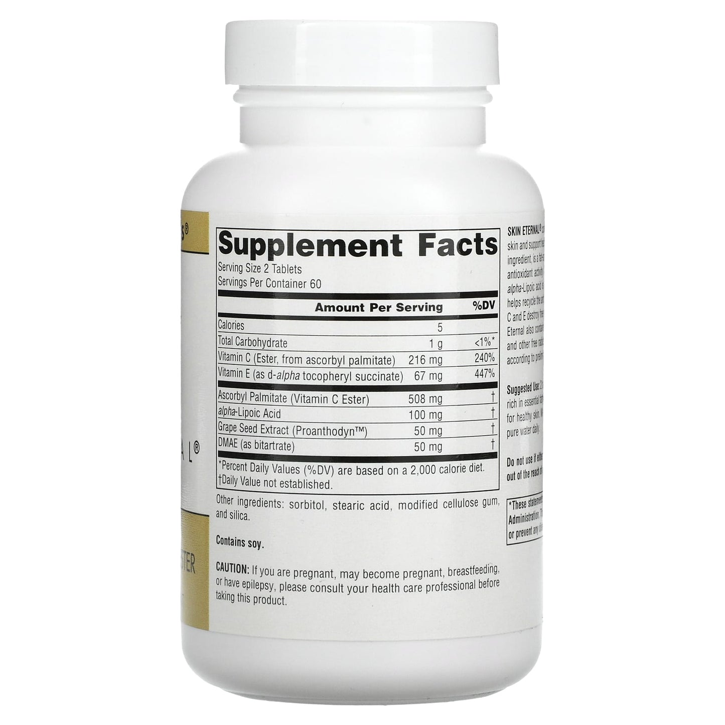 Source Naturals, Skin Eternal, 120 Tablets UPC 021078014836 | Hilife Vitamins