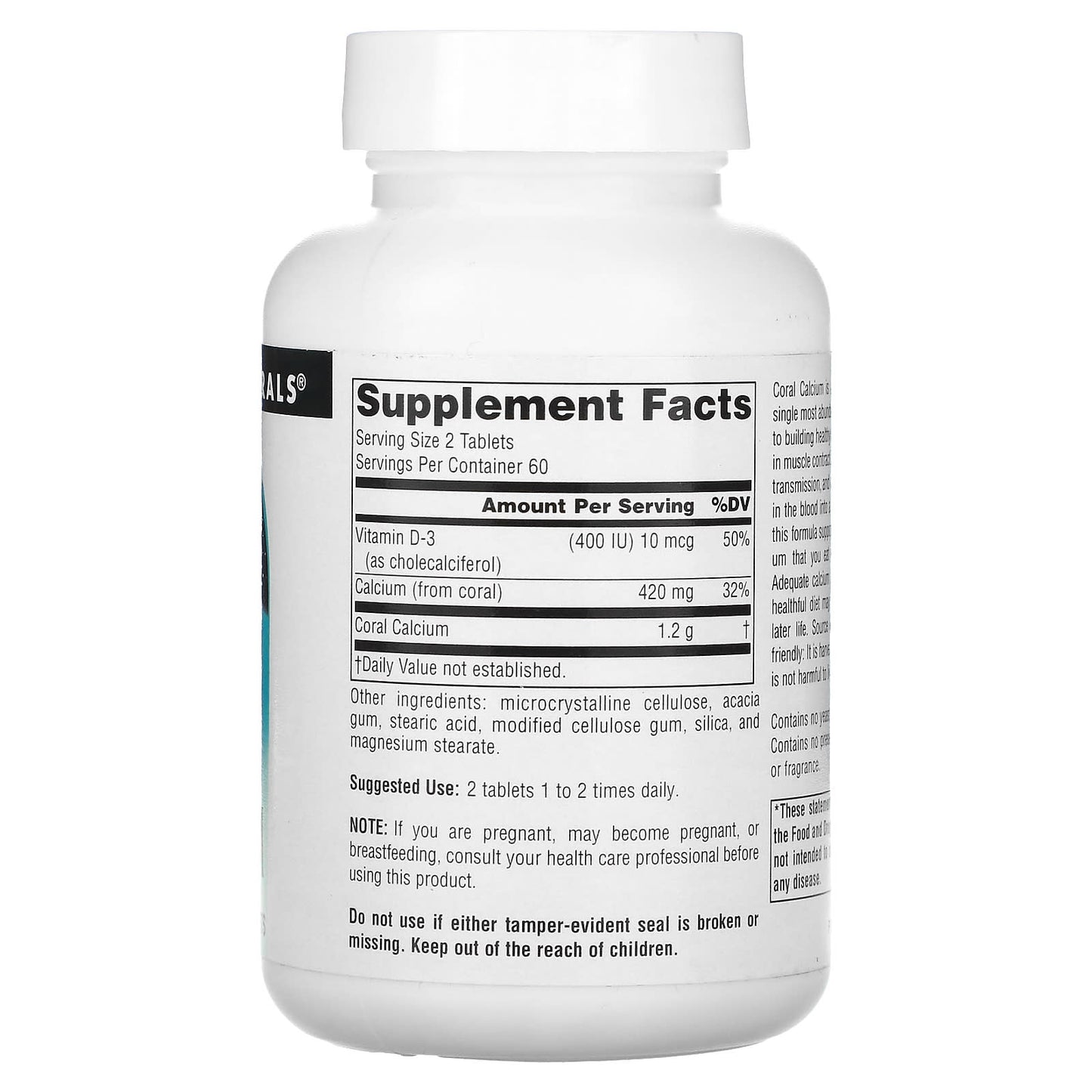Source Naturals, Coral Calcium 600 mg, 120 Tablets UPC 021078015635 | Hilife Vitamins