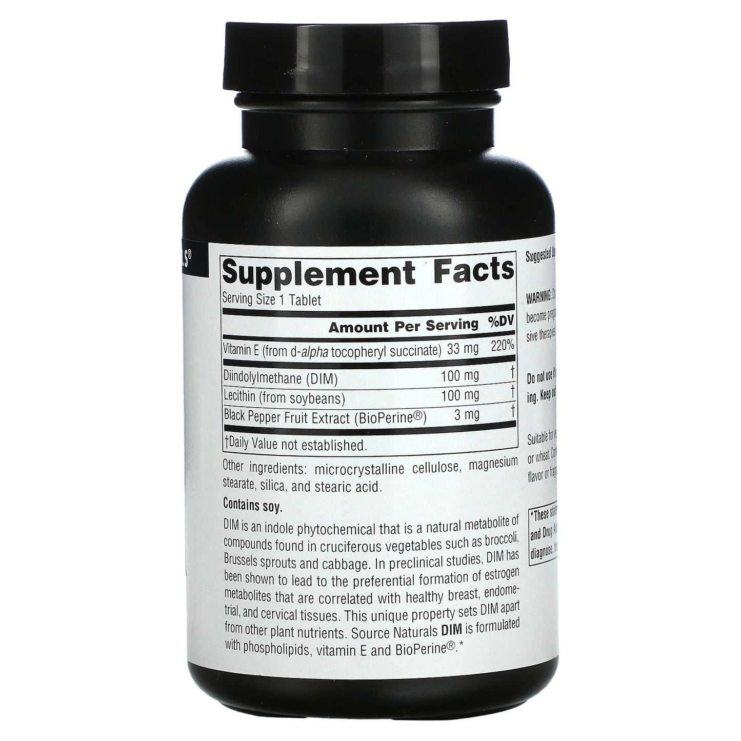 Source Naturals, Dim 100 mg, 120 Tablets UPC 021078015673 | HiLife Vitamins