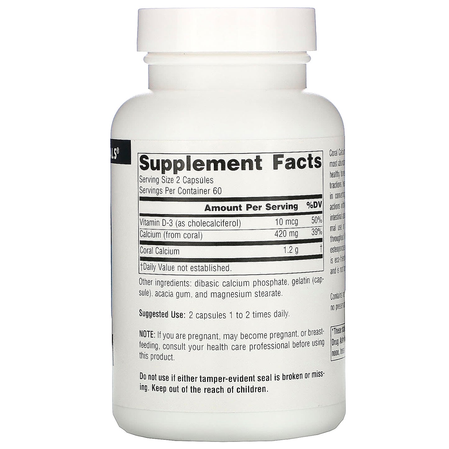 Source Naturals, Coral Calcium 600 mg, 120 Capsules UPC 021078015857 | Hilife Vitamins