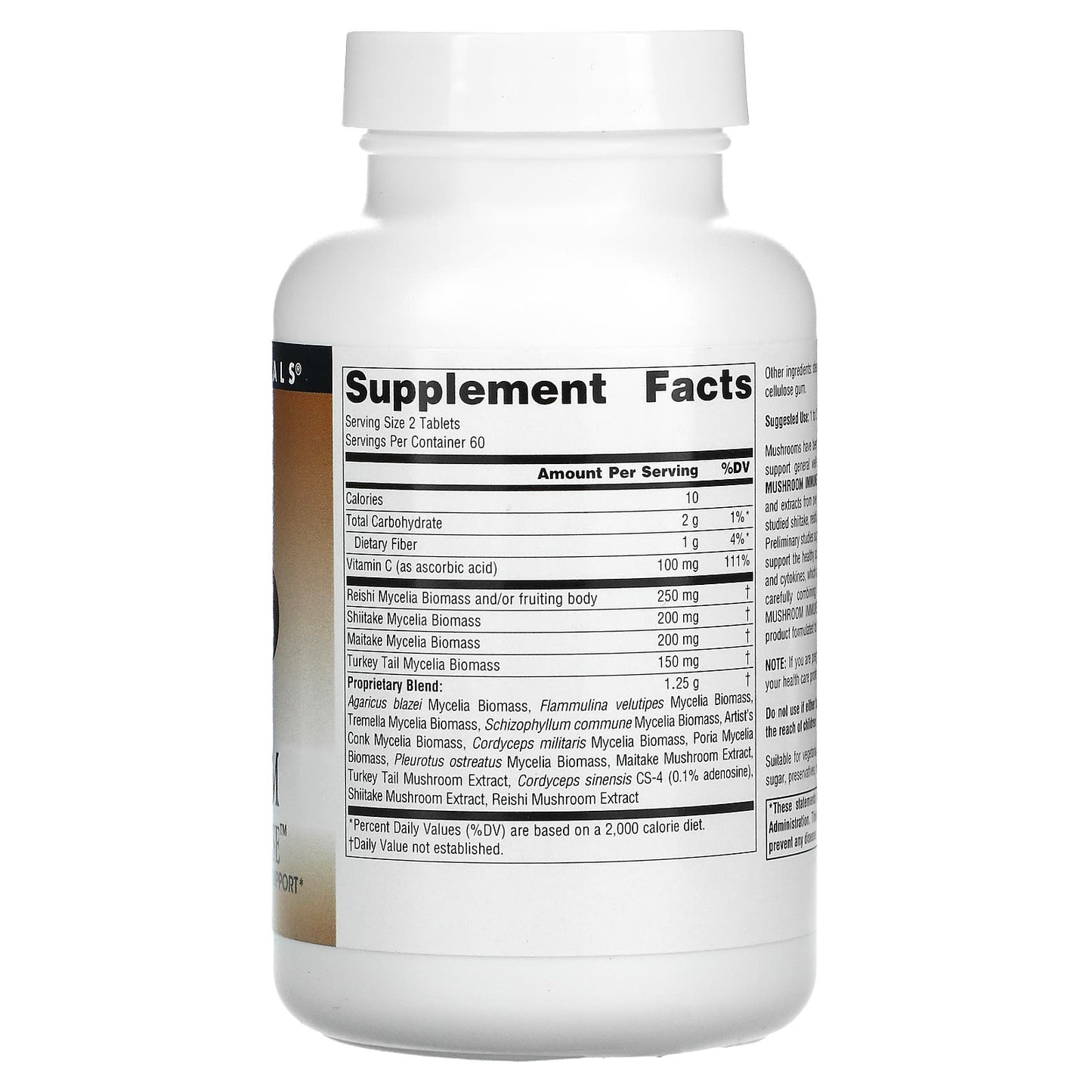 Source Naturals, Mushroom Immune Defense, 120 Tablets UPC 021078016106 | Hilife Vitamins
