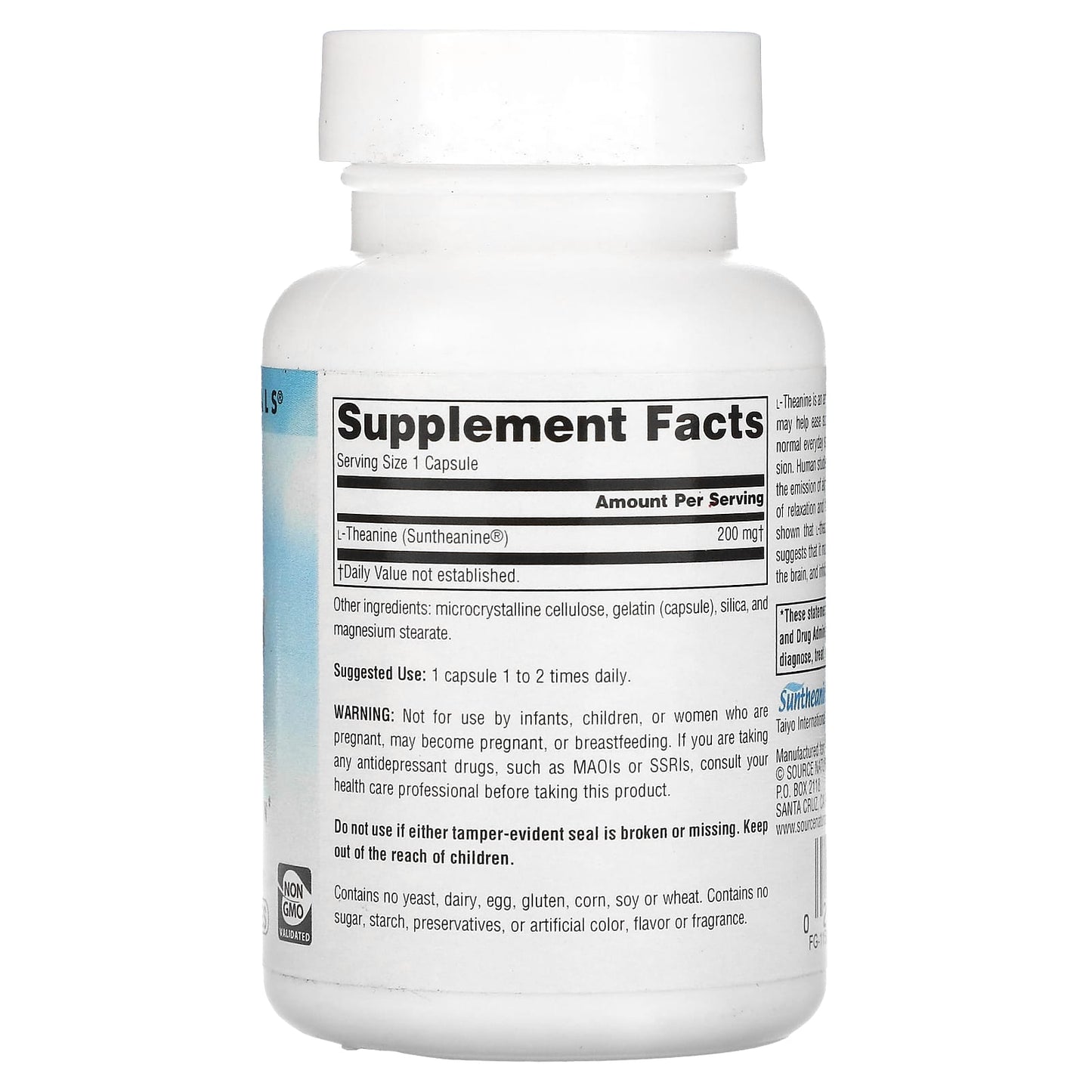 Source Naturals, Serene Science® L-Theanine 200 mg, 60 Capsules UPC 021078016465 | Hilife Vitamins