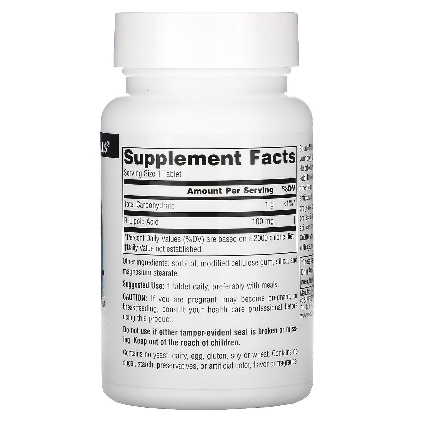 Source Naturals, R-Lipoic Acid 100 mg, 60 Tablets UPC 021078016649 | Hilife Vitamins