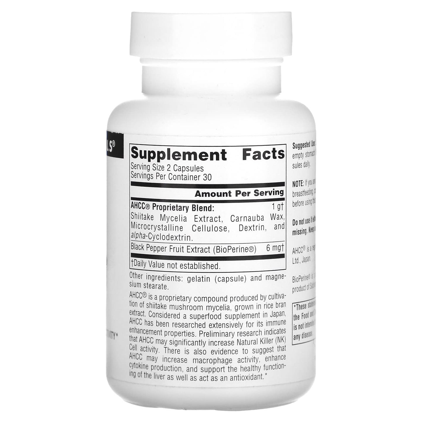 Source Naturals, Ahcc With Bioperine 500 mg, 60 Capsules UPC 021078016786 | Hilife Vitamins