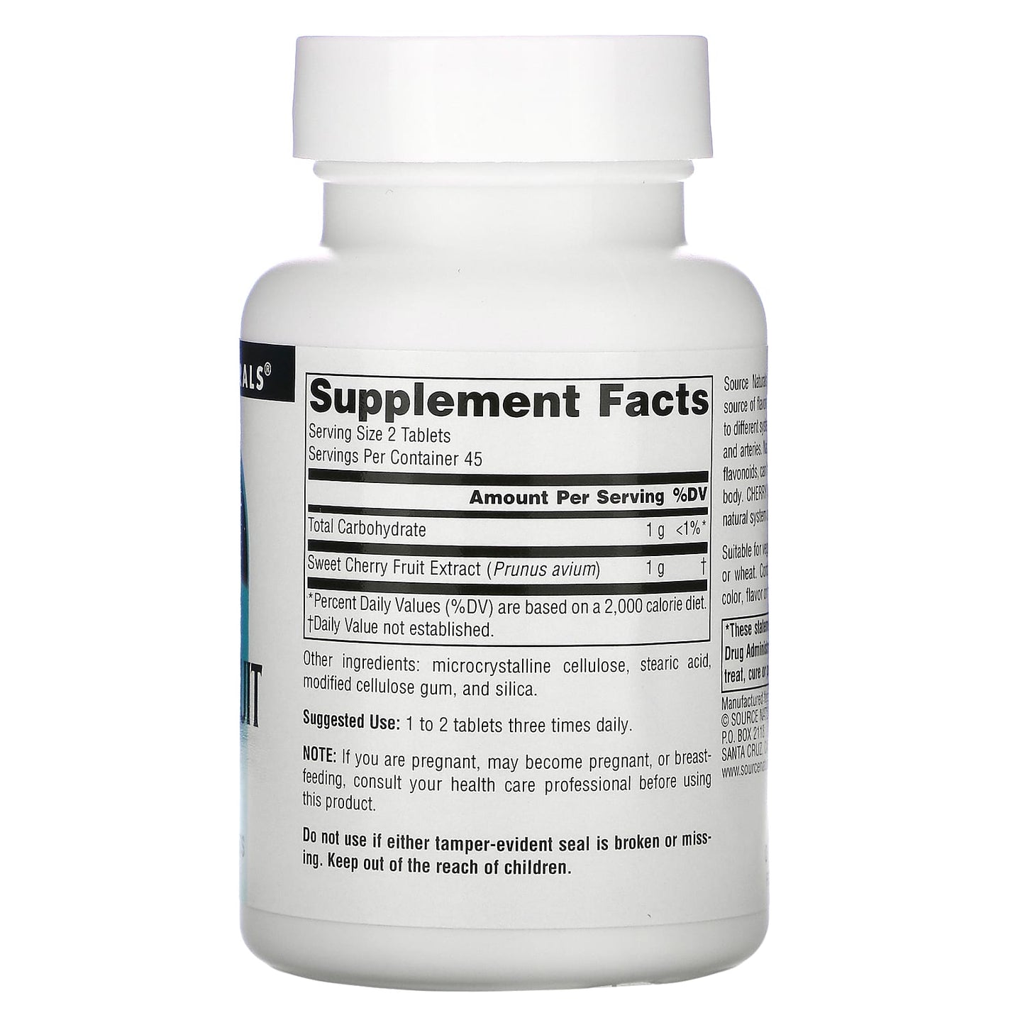 Source Naturals, Cherry Fruit Extract 500 mg, 90 Tablets UPC 021078016816 | Hilife Vitamins
