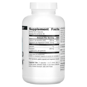 Source Naturals, Activated Quercetin, 200 Capsules UPC 021078016915 | Hilife Vitamins
