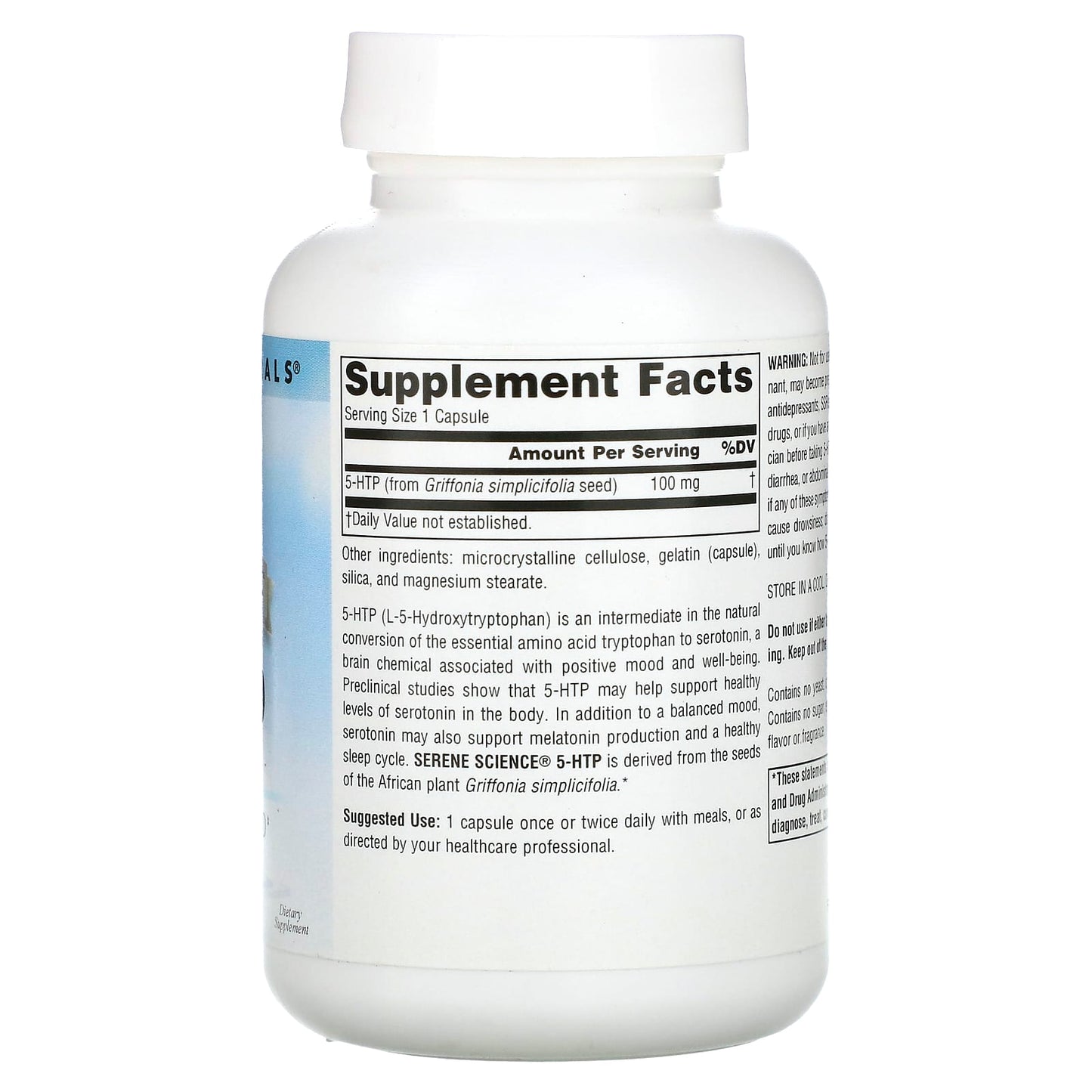 Source Naturals, Serene Science 5-Htp 100 mg, 120 Capsules UPC 021078016960 | Hilife Vitamins