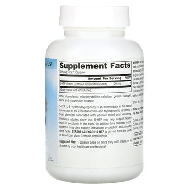 Source Naturals, Serene Science 5-Htp 100 mg, 120 Capsules UPC 021078016960 | Hilife Vitamins